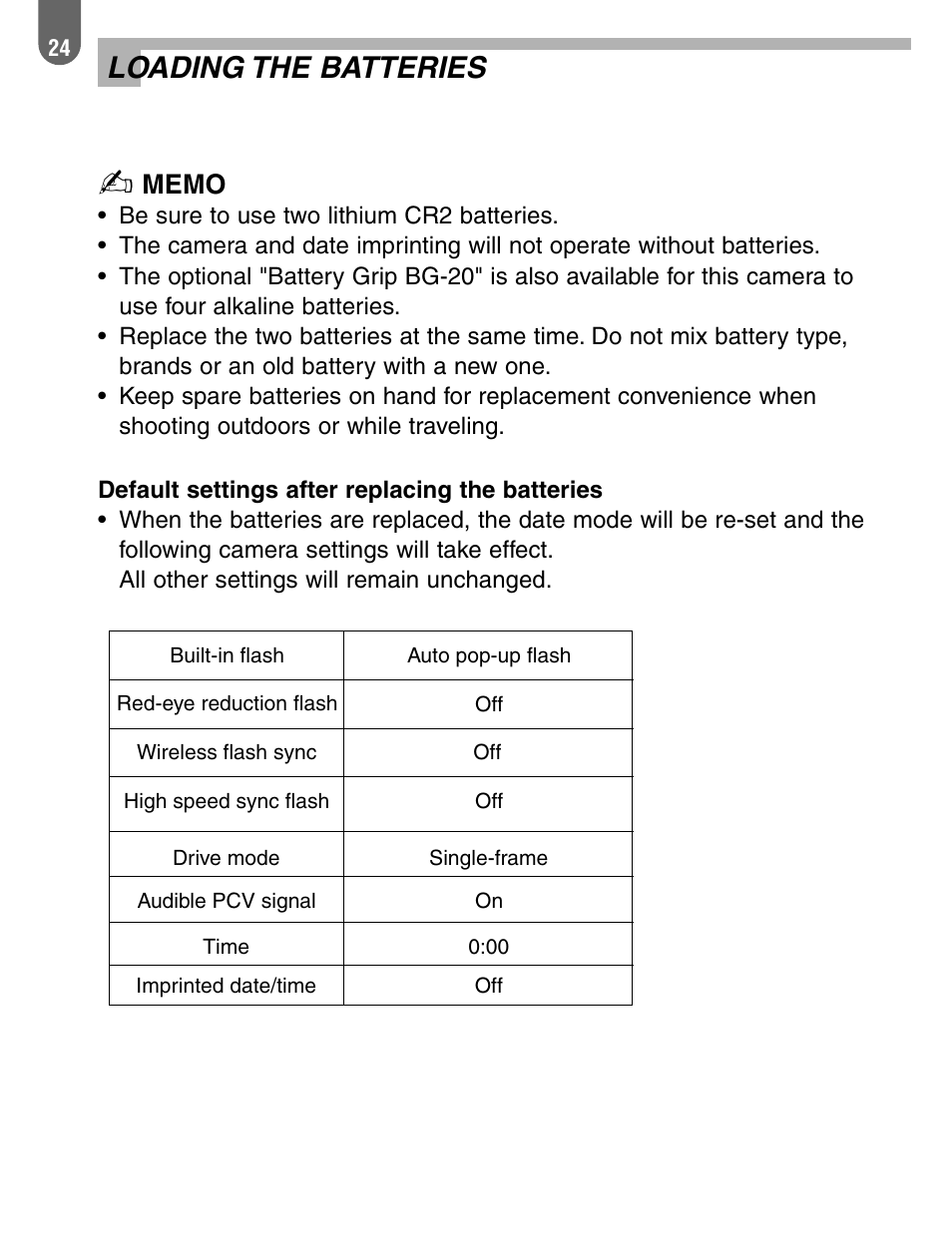 Loading the batteries | Pentax 57233 User Manual | Page 26 / 156