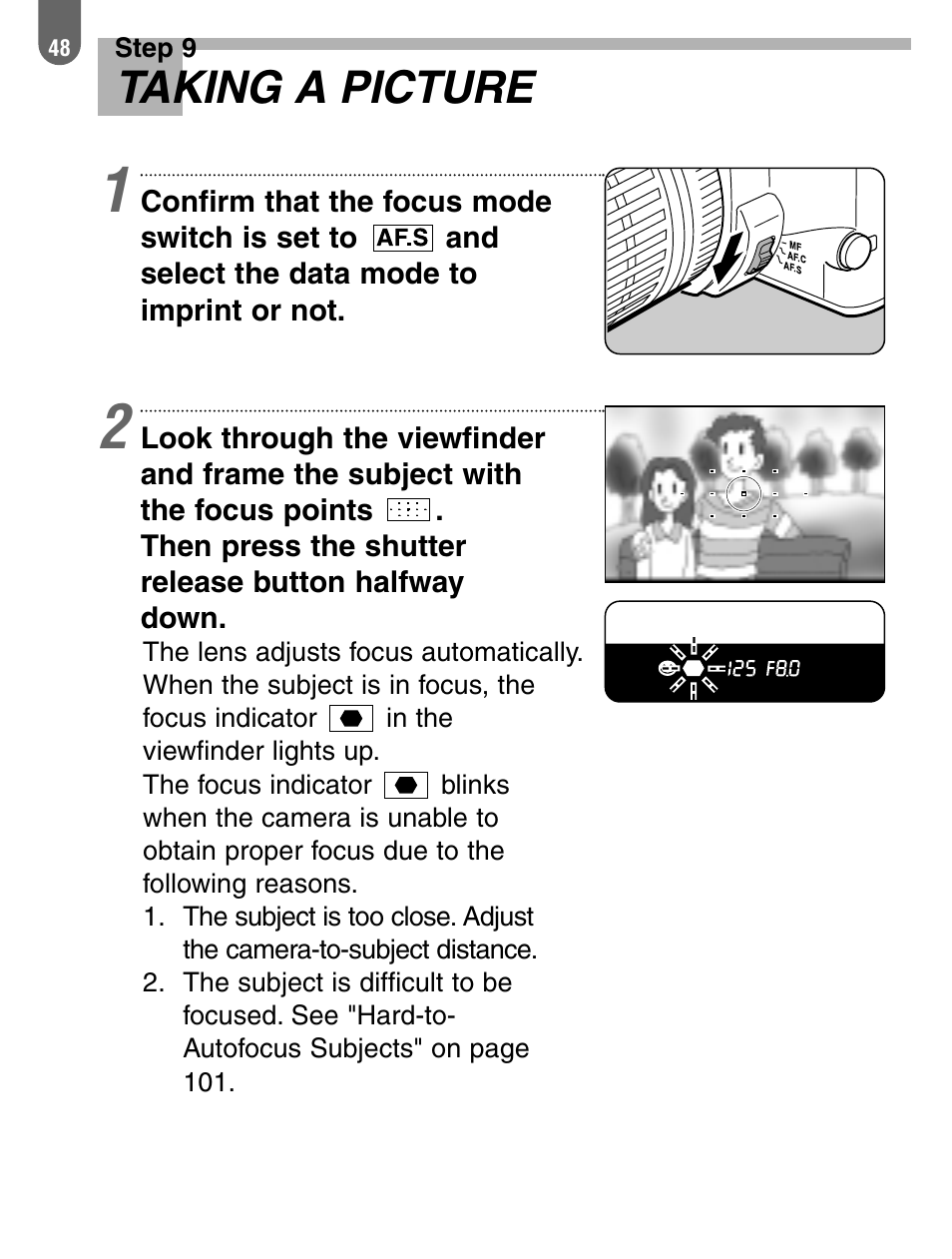 Taking a picture | Pentax 57233 User Manual | Page 50 / 156