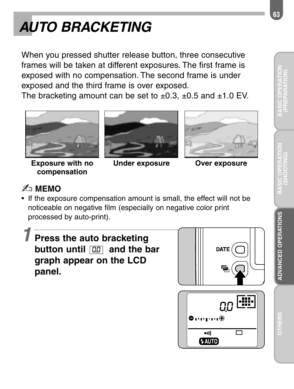 Auto bracketing | Pentax 57233 User Manual | Page 65 / 156