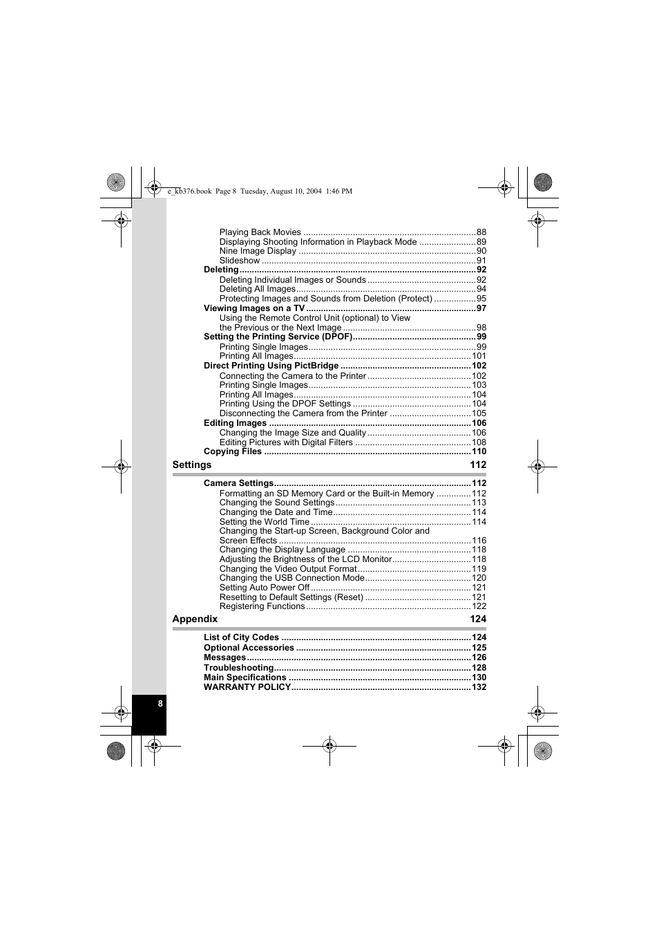 Pentax Optio S50 User Manual | Page 10 / 138