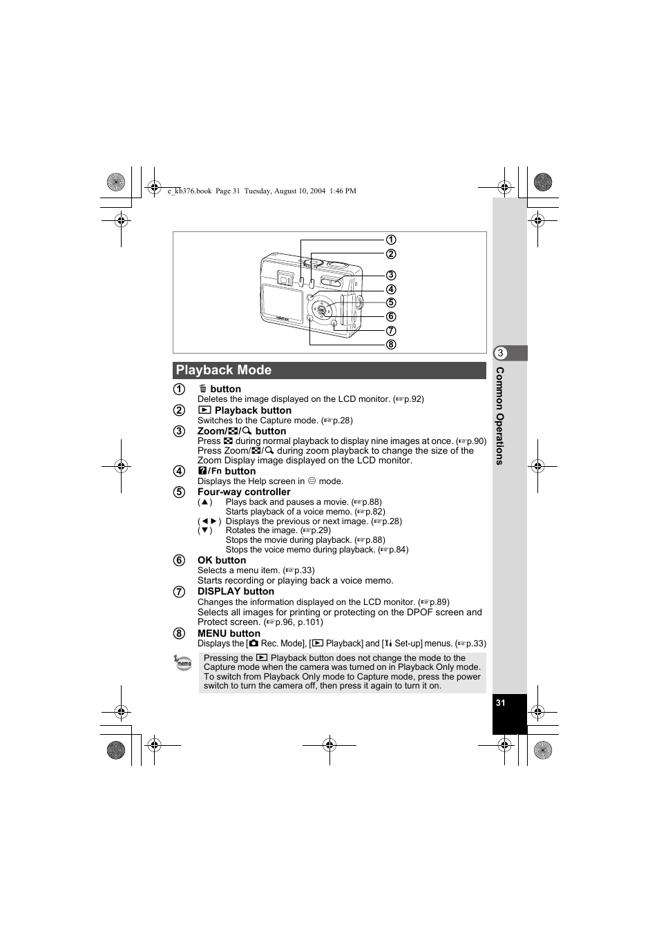 Playback mode | Pentax Optio S50 User Manual | Page 33 / 138