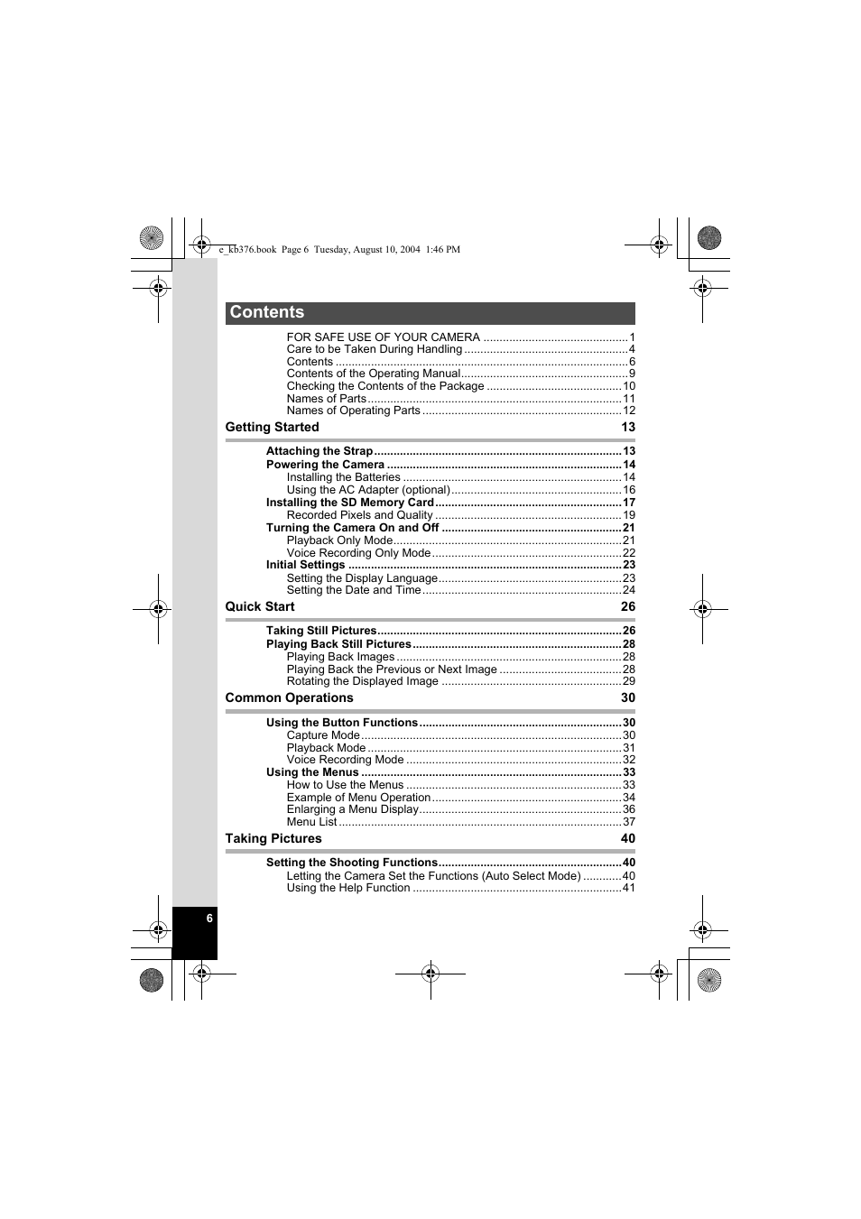 Pentax Optio S50 User Manual | Page 8 / 138
