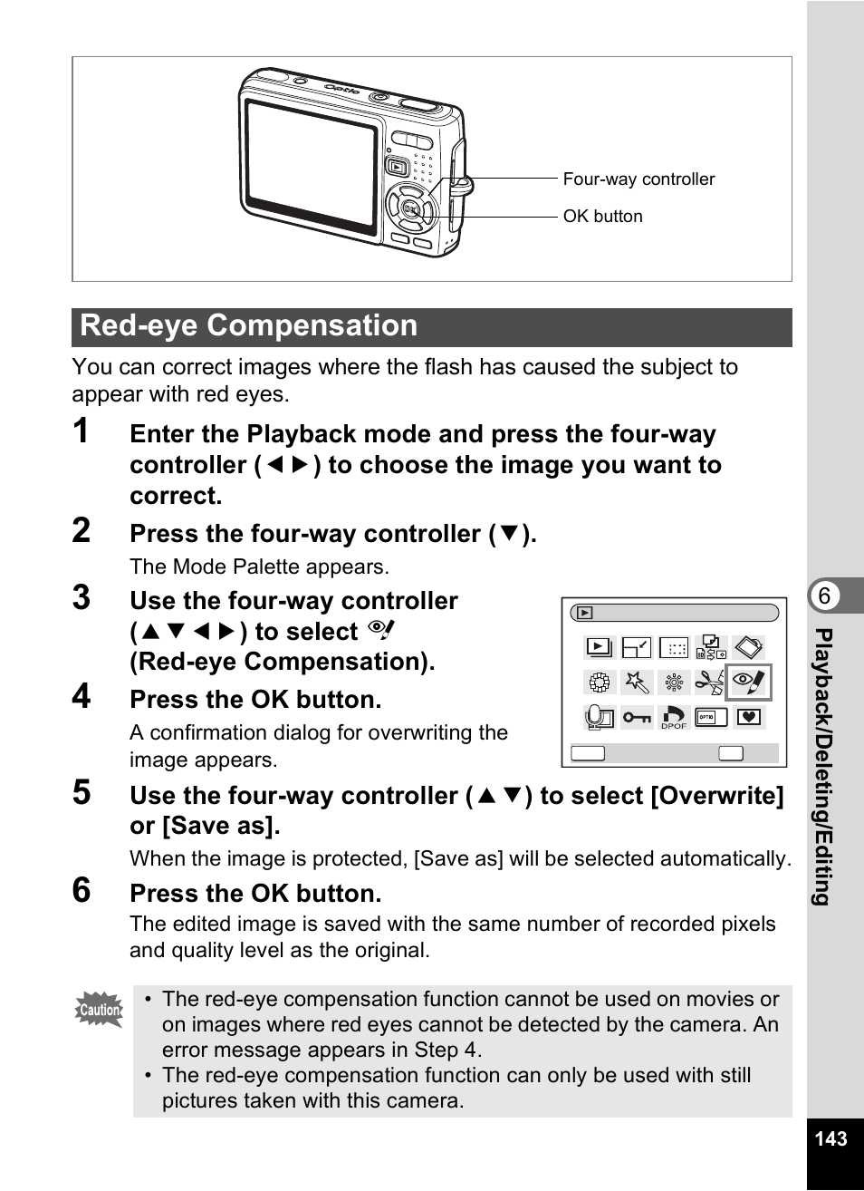 Red-eye compensation, P.143 | Pentax Optio A10 User Manual | Page 145 / 191