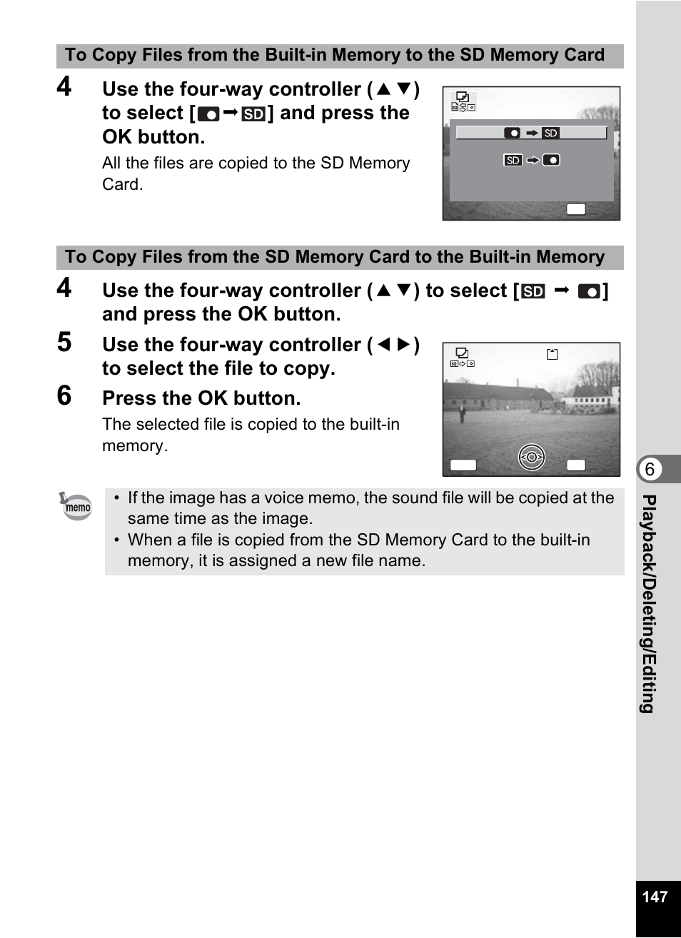 Press the ok button | Pentax Optio A10 User Manual | Page 149 / 191