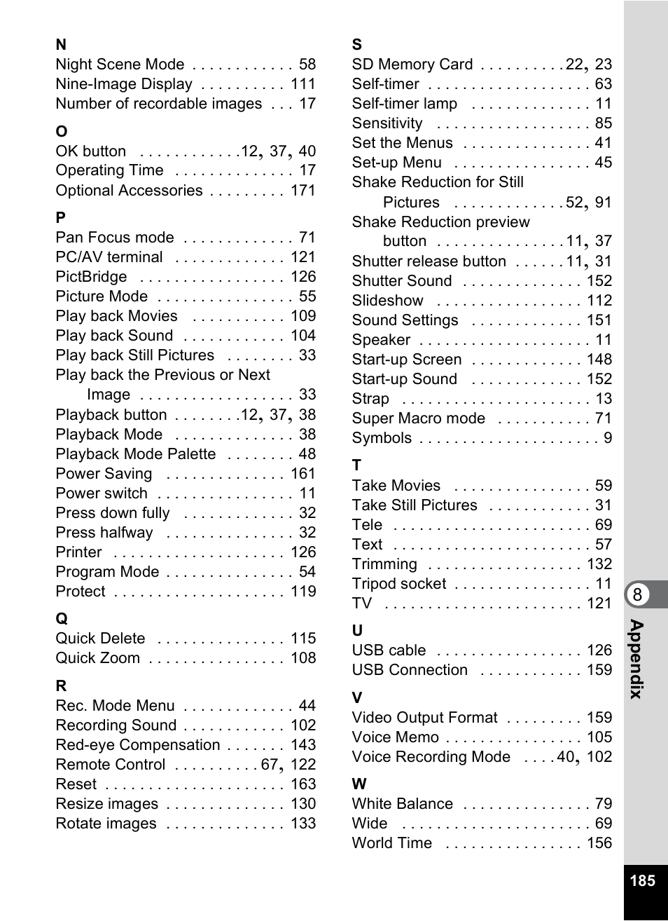 Pentax Optio A10 User Manual | Page 187 / 191