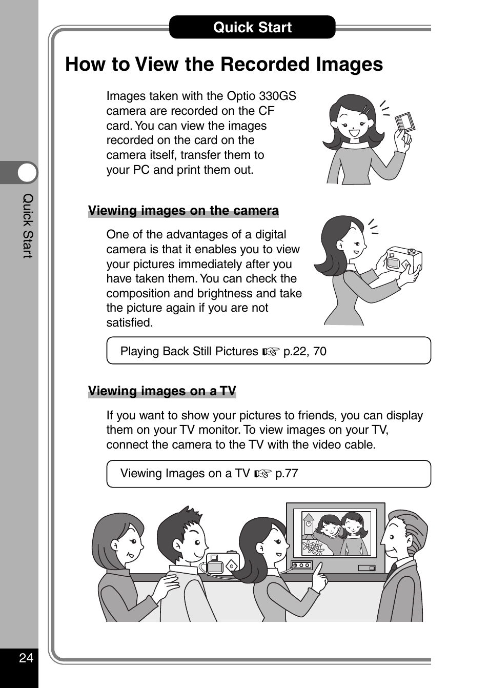 How to view the recorded images | Pentax Optio 330 GS User Manual | Page 26 / 116