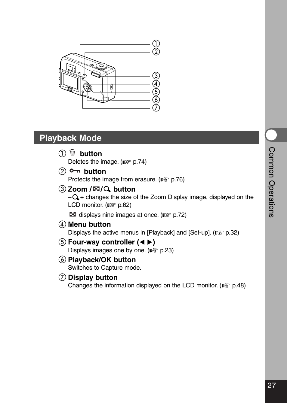 Playback mode | Pentax Optio 330 GS User Manual | Page 29 / 116