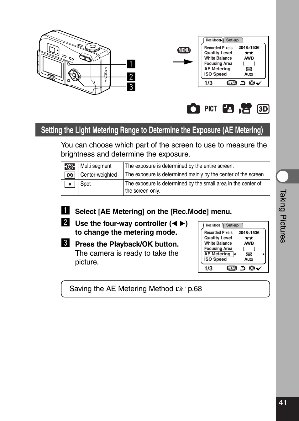 Z x c, 41 t aking pictures | Pentax Optio 330 GS User Manual | Page 43 / 116