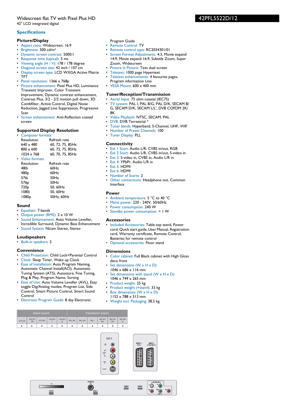 Pentax 42PFL5522D User Manual | Page 2 / 3