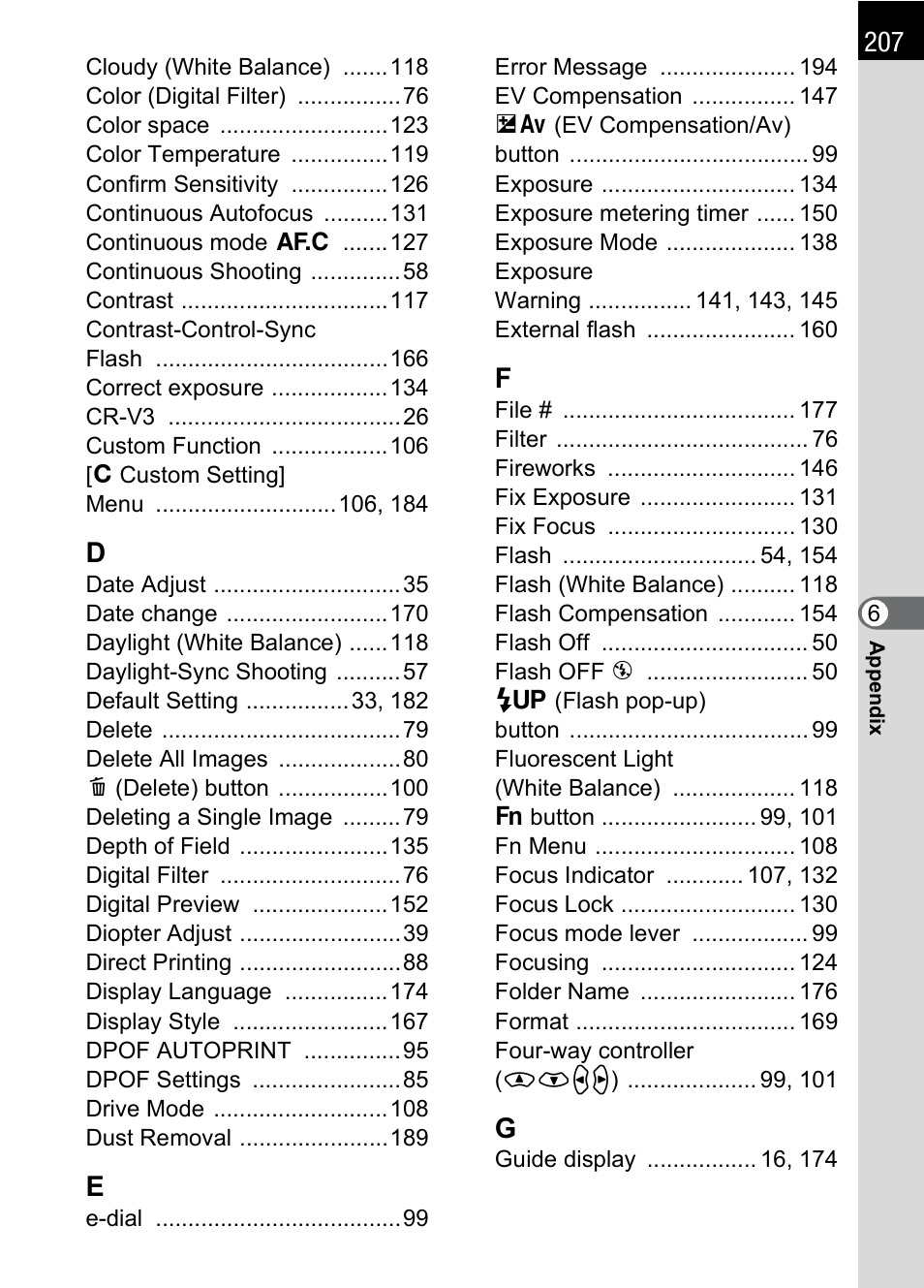Pentax K 100D Super User Manual | Page 209 / 220