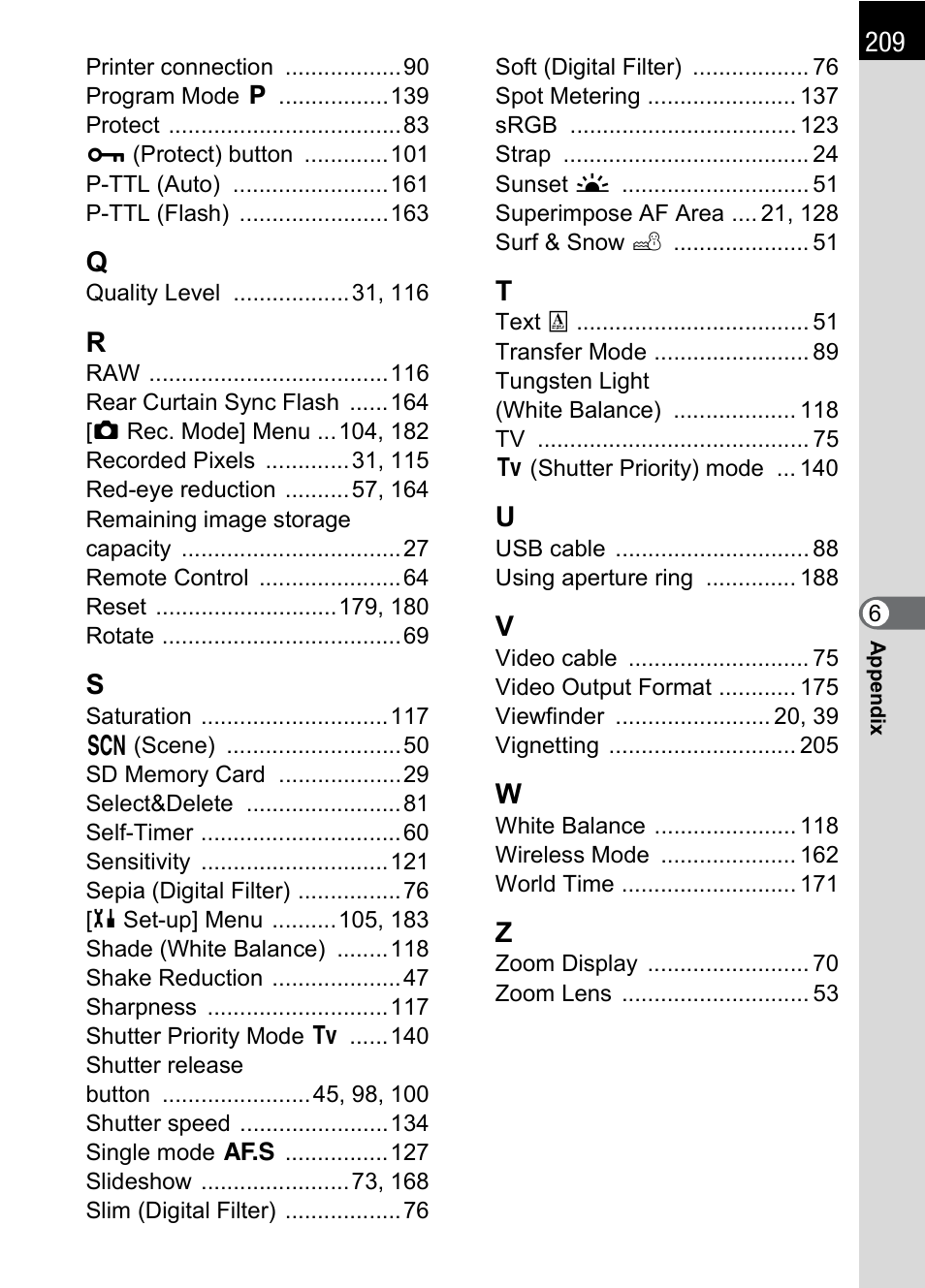 Pentax K 100D Super User Manual | Page 211 / 220