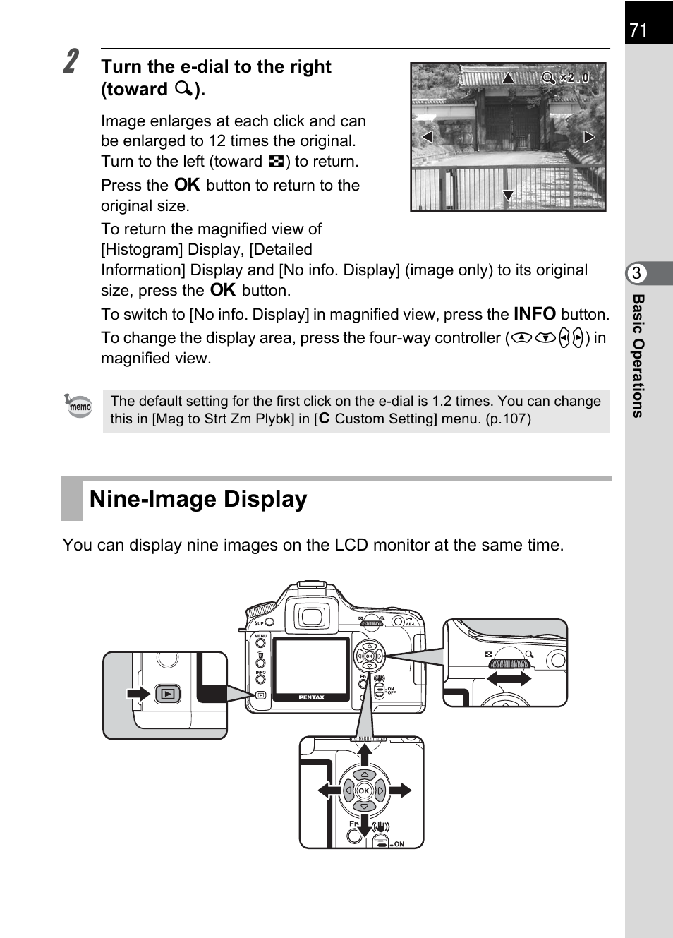 Nine-image display | Pentax K 100D Super User Manual | Page 73 / 220