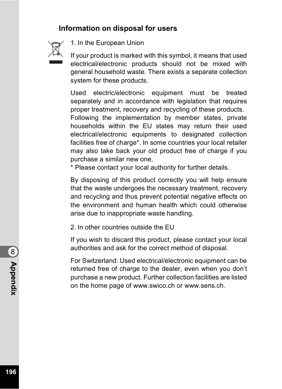 Pentax A30E User Manual | Page 198 / 203