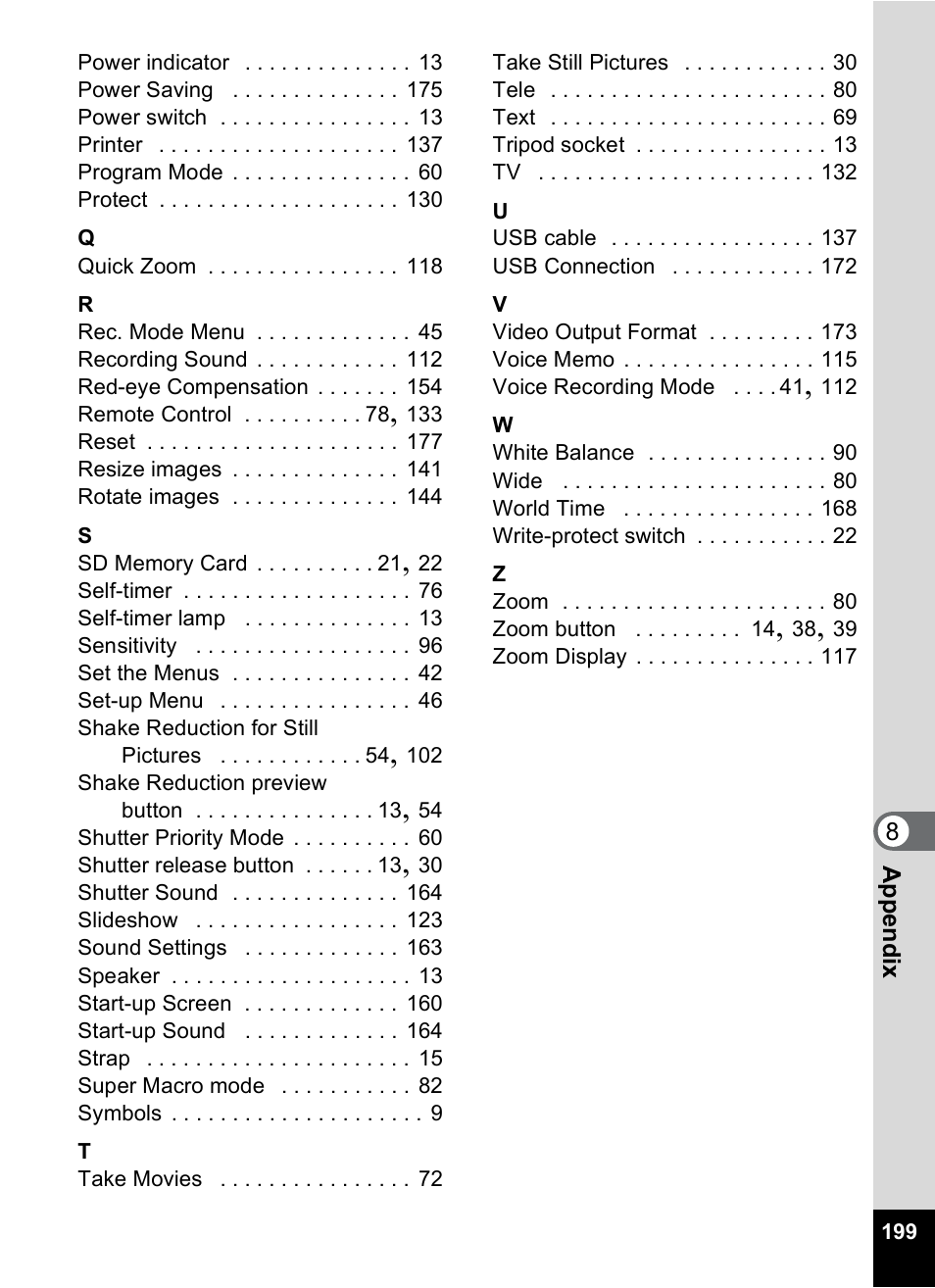 Pentax A30E User Manual | Page 201 / 203