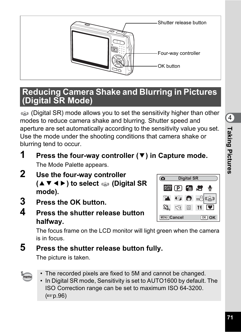 P.71 | Pentax A30E User Manual | Page 73 / 203