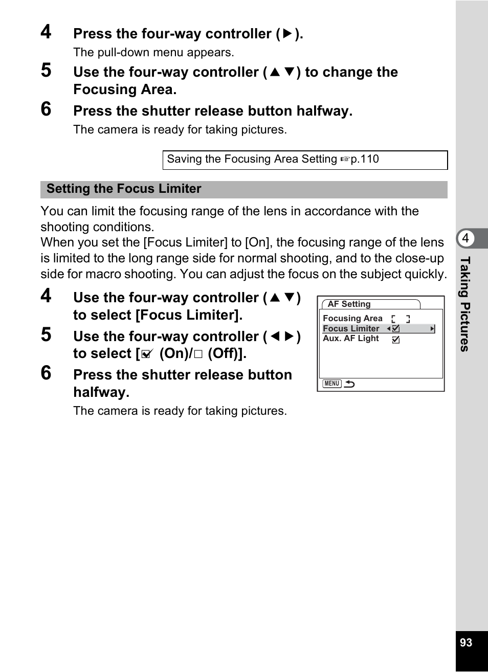 P.93 | Pentax A30E User Manual | Page 95 / 203