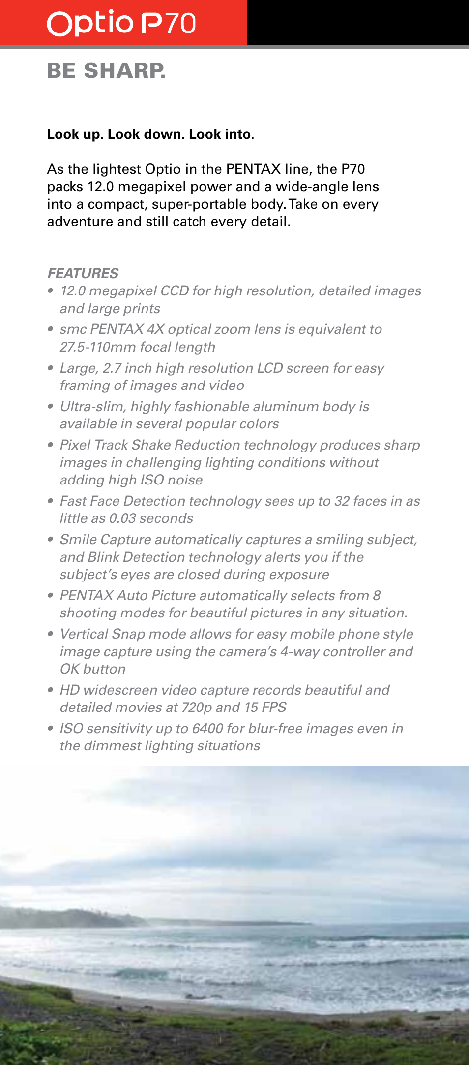 Be sharp | Pentax P70 User Manual | Page 12 / 20