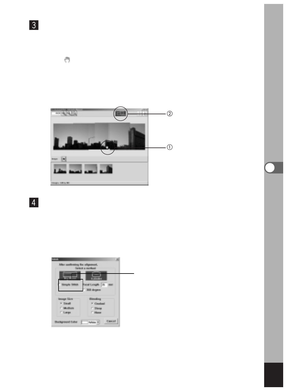 Adjust the position of the images | Pentax Optio 450 User Manual | Page 115 / 156