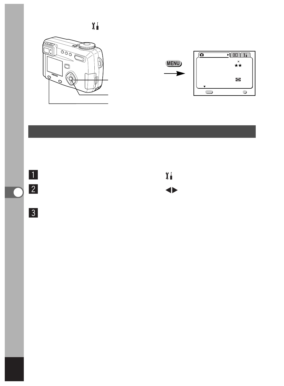 Adjusting the focus limit, Select [focus limiter] on the [ set-up] menu, Press the ok button | Pentax Optio 450 User Manual | Page 138 / 156