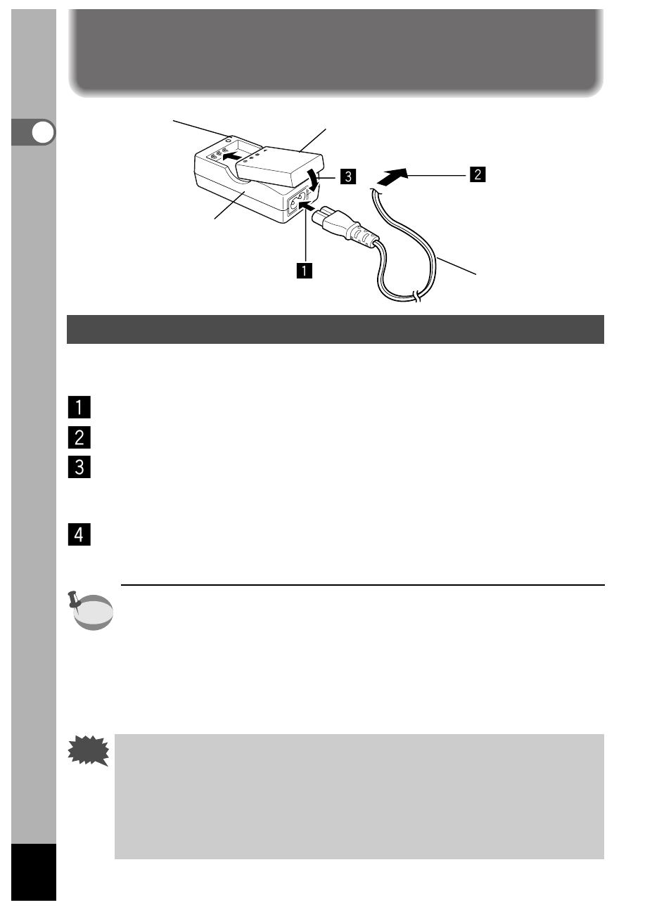 Powering the camera, Charging the battery | Pentax Optio 450 User Manual | Page 14 / 156