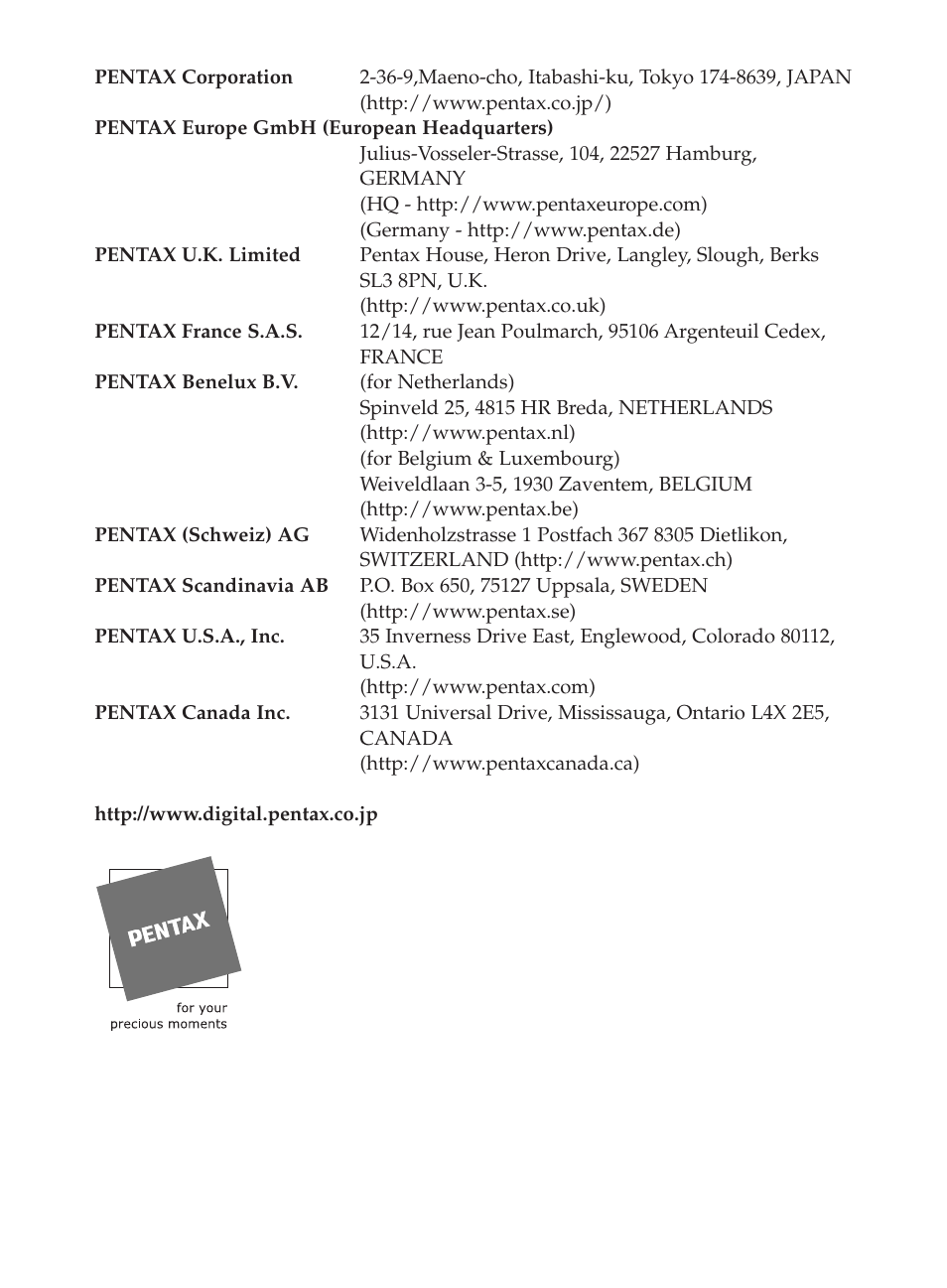 Pentax Optio 450 User Manual | Page 156 / 156