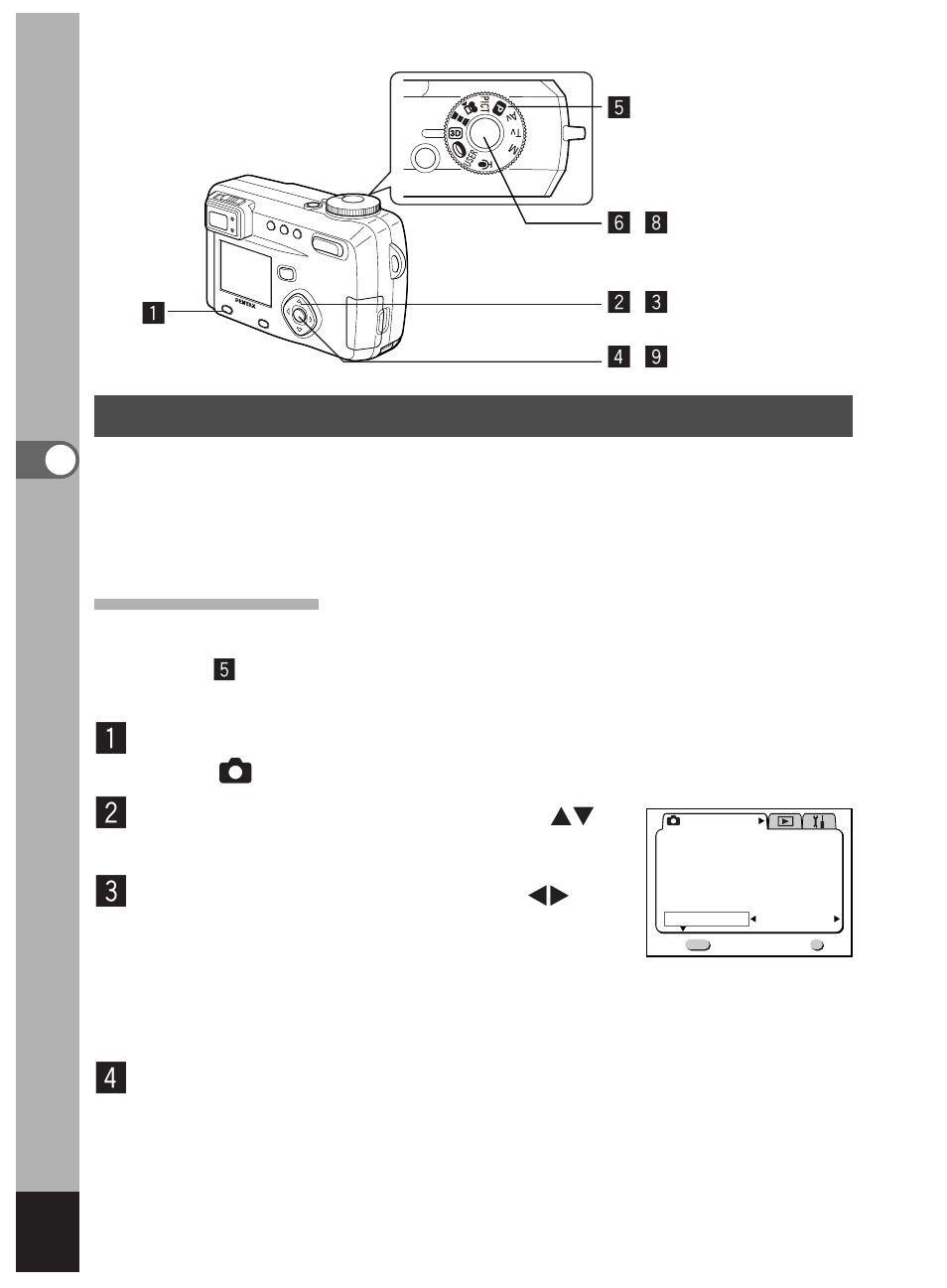 Taking stereo pictures (3d image mode), Press the menu/fn button, Press the ok button | Pentax Optio 450 User Manual | Page 66 / 156