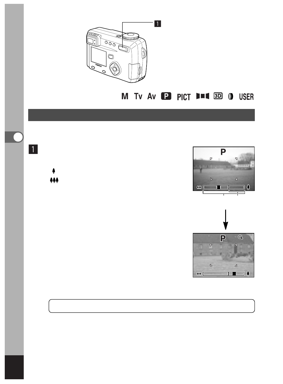 Using the zoom, Press the zoom button in capture mode | Pentax Optio 450 User Manual | Page 76 / 156
