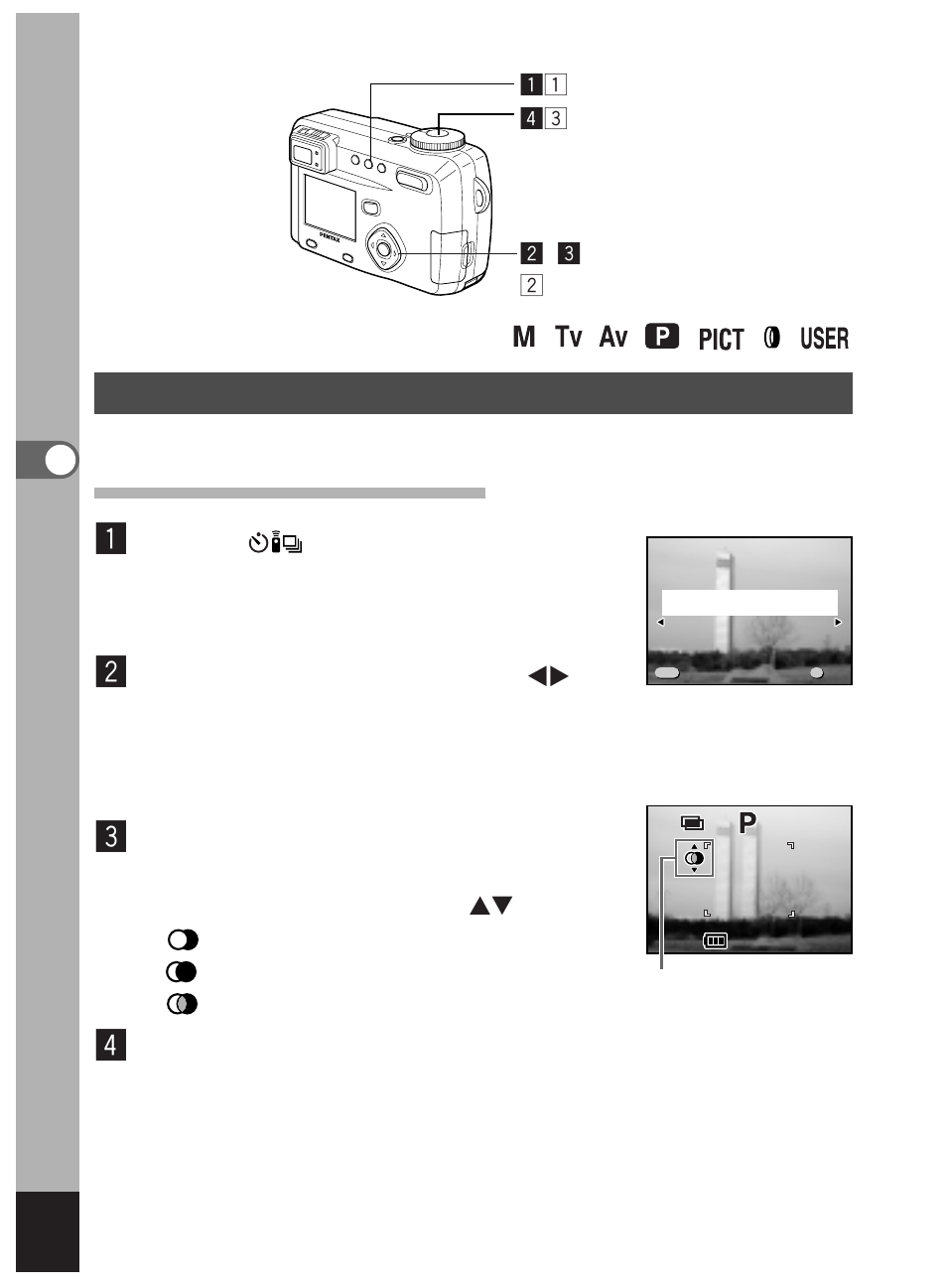 Press the shutter release button, Zz vc x c x | Pentax Optio 450 User Manual | Page 84 / 156