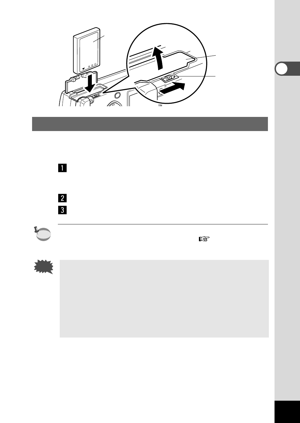 Installing the battery | Pentax Optio 330 User Manual | Page 13 / 96
