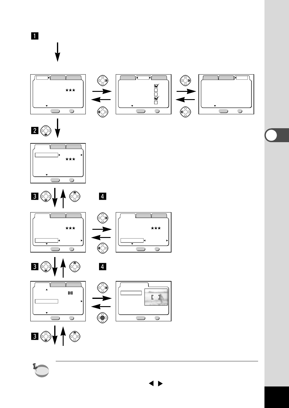 Xc v c v, 27 common oper ations in capture mode, Select screen | Pentax Optio 330 User Manual | Page 29 / 96