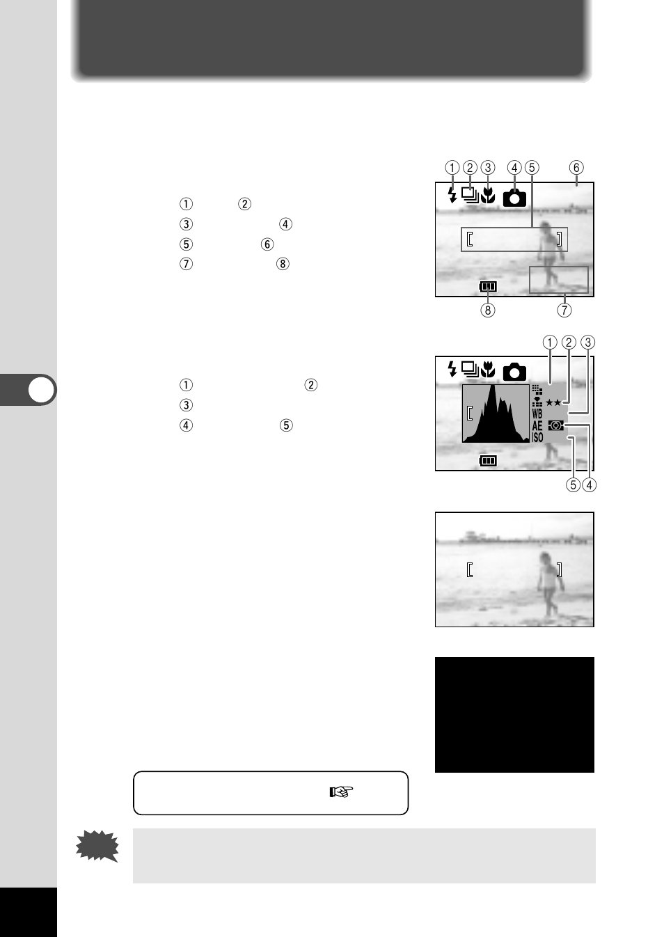 Displaying shooting information (display mode) | Pentax Optio 330 User Manual | Page 32 / 96