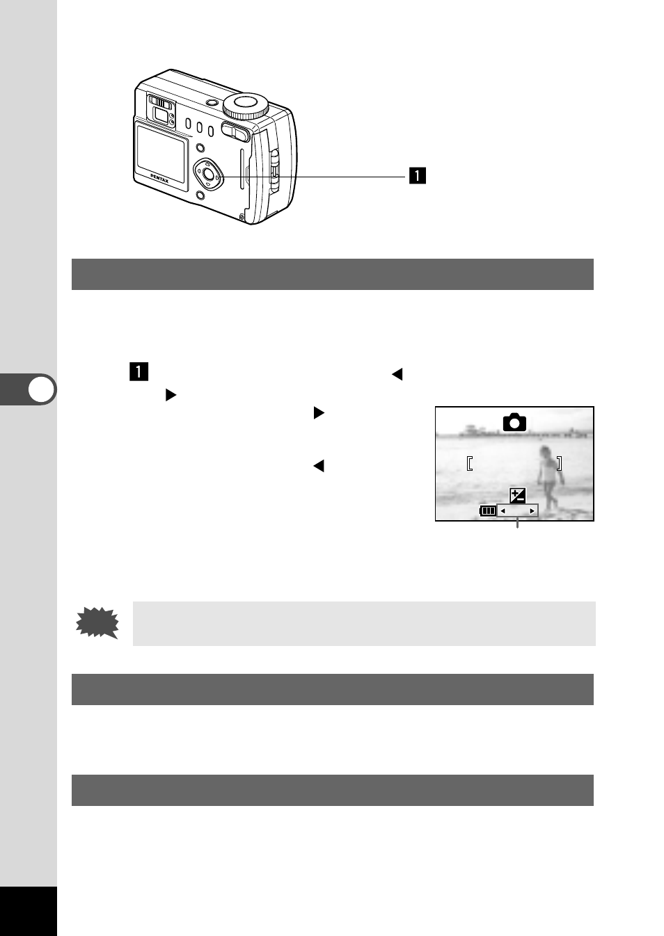 Ev compensation, Changing the shutter speed, Changing the aperture setting | Pentax Optio 330 User Manual | Page 44 / 96