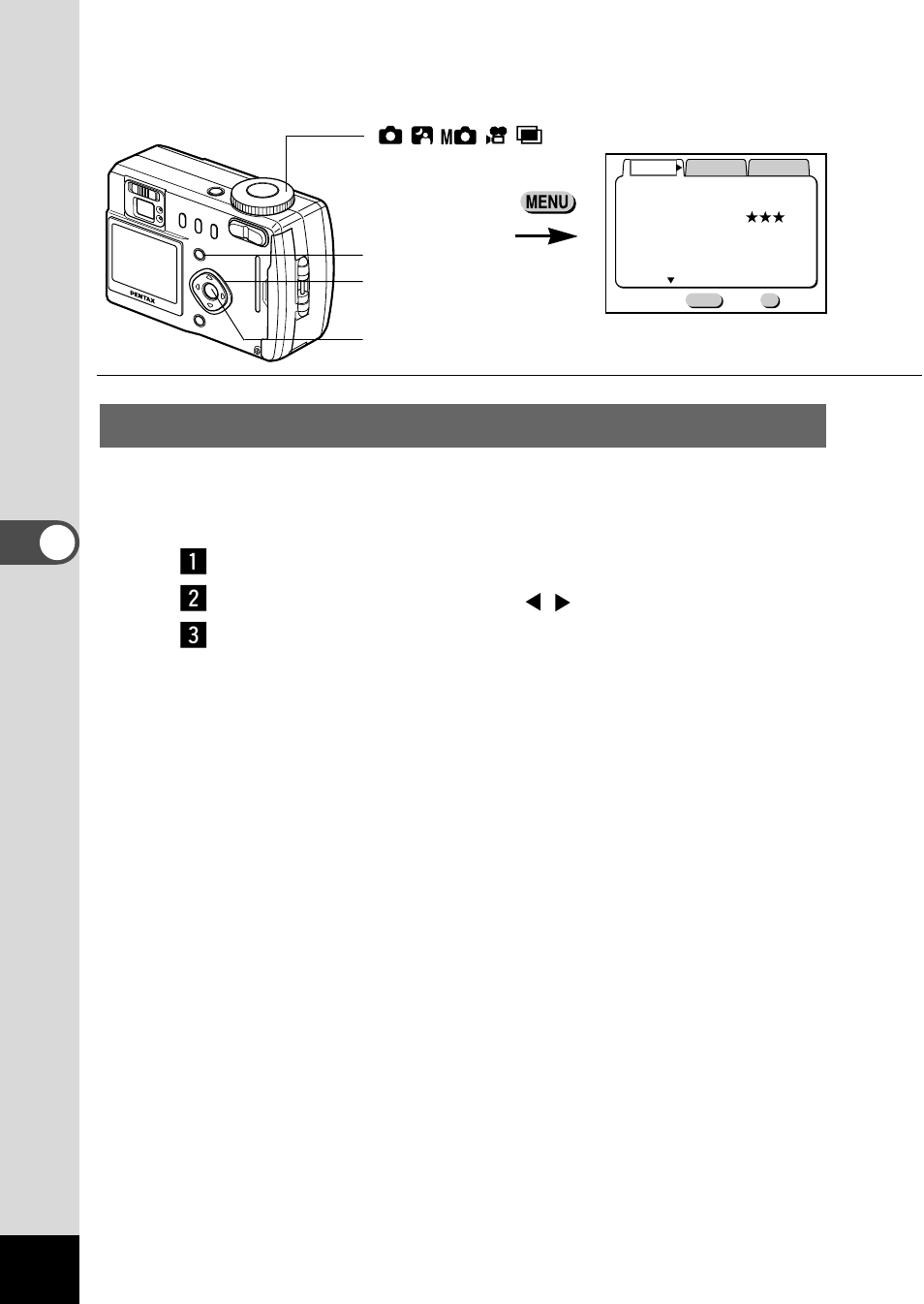 Selecting the recording pixels | Pentax Optio 330 User Manual | Page 46 / 96