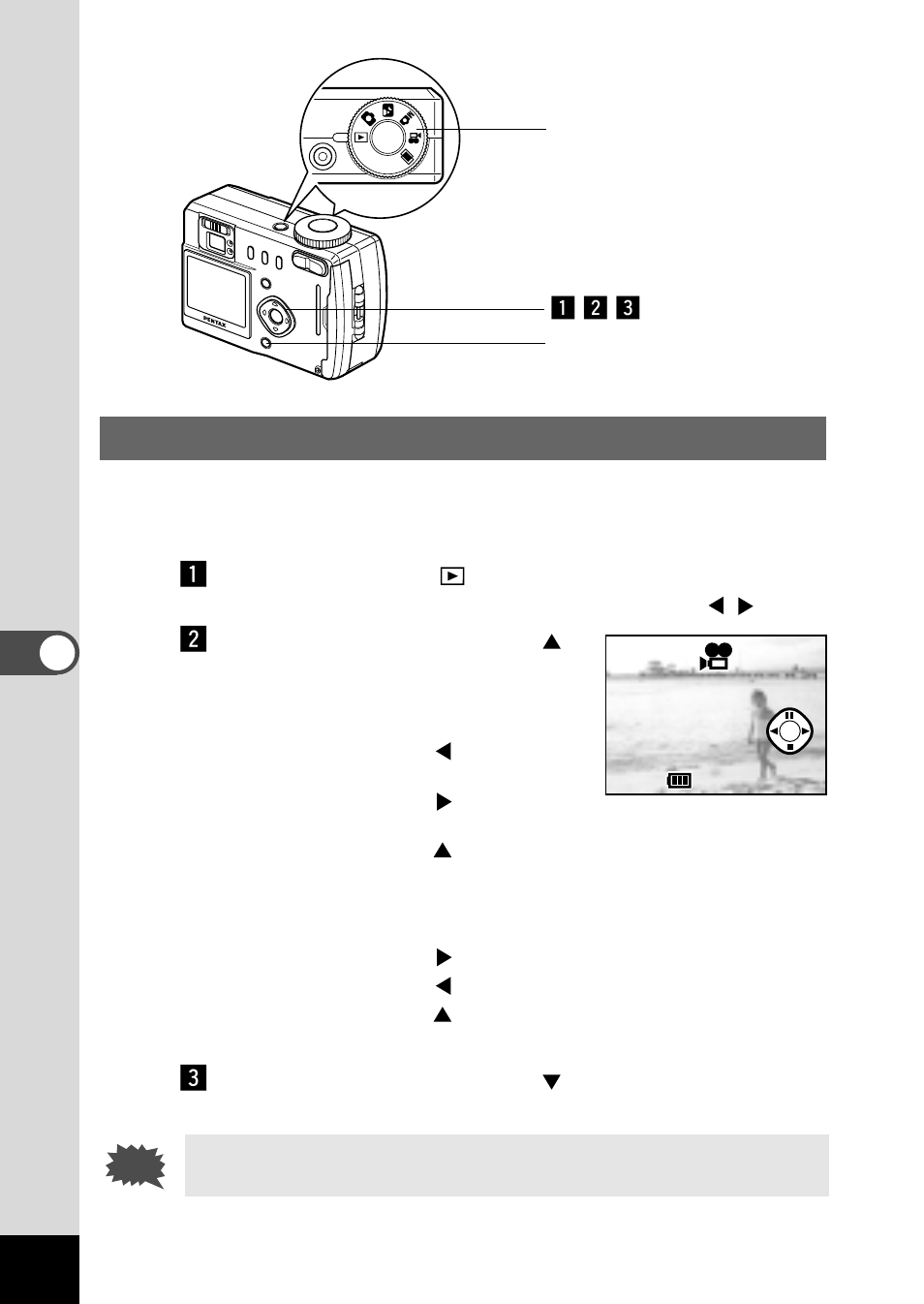 Playing back movie pictures, Z x c | Pentax Optio 330 User Manual | Page 56 / 96