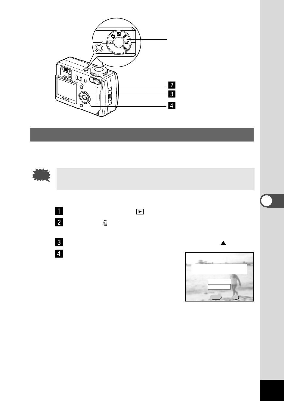 Erasing all images, Vc x | Pentax Optio 330 User Manual | Page 61 / 96