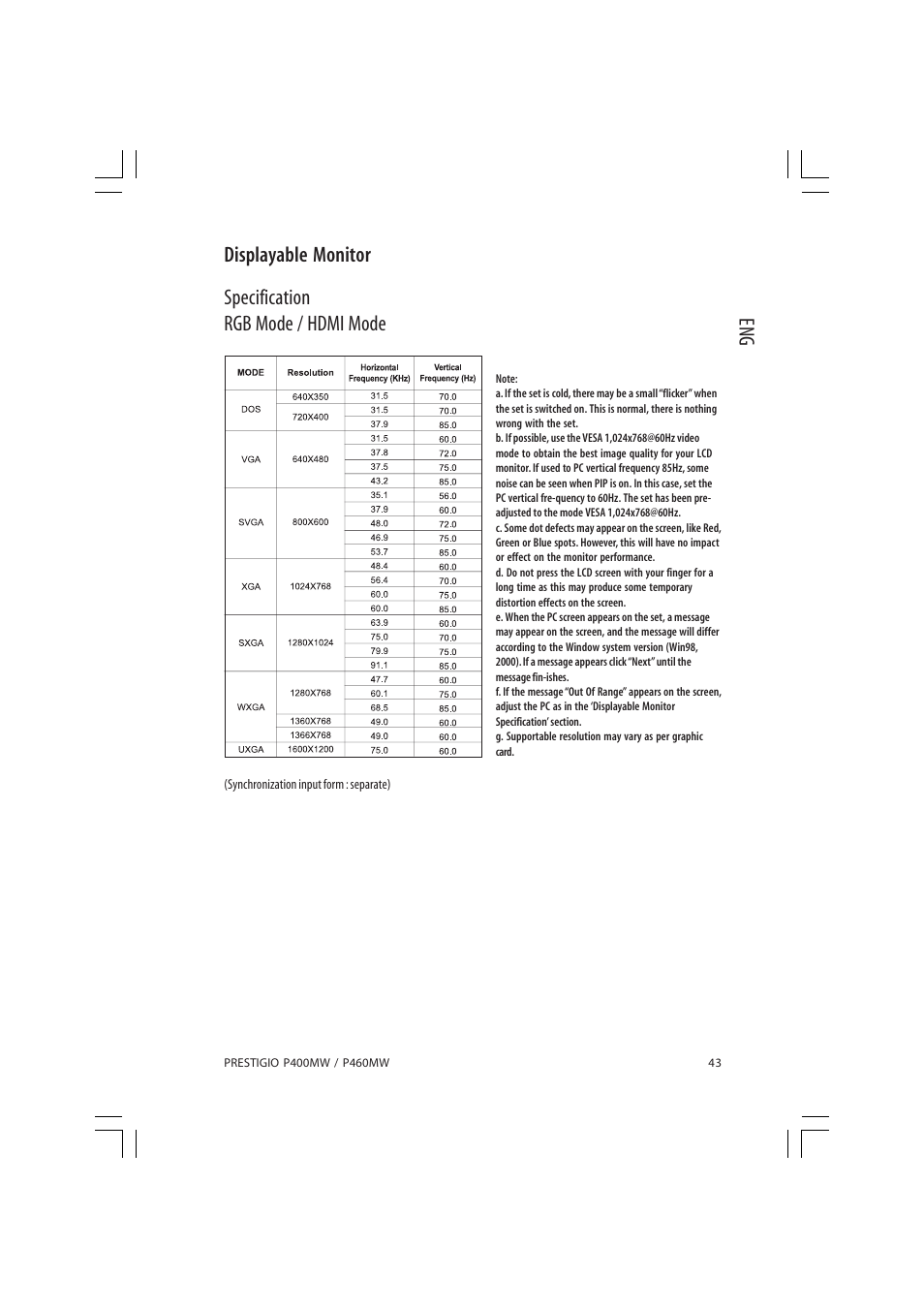 PRESTIGIO P460MW User Manual | Page 43 / 44