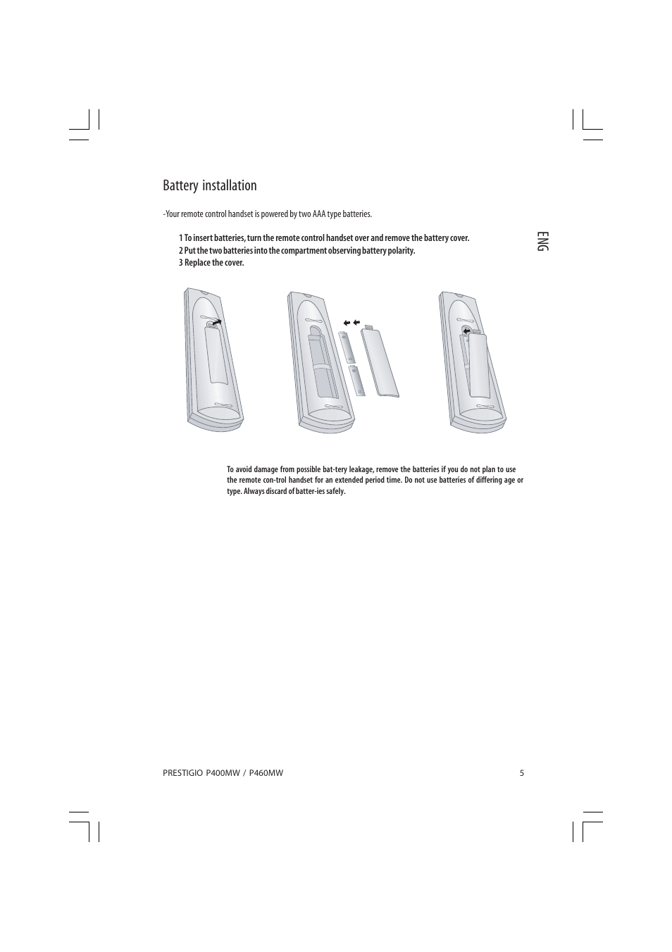 Eng battery installation | PRESTIGIO P460MW User Manual | Page 5 / 44