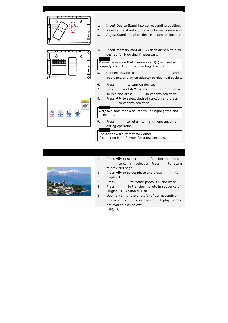 Getting started, Photo function | PRESTIGIO 107 User Manual | Page 3 / 7