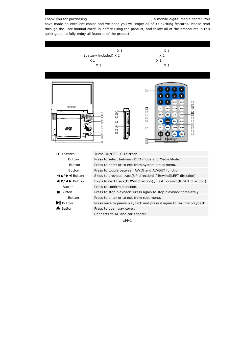 PRESTIGIO 590 User Manual | 10 pages