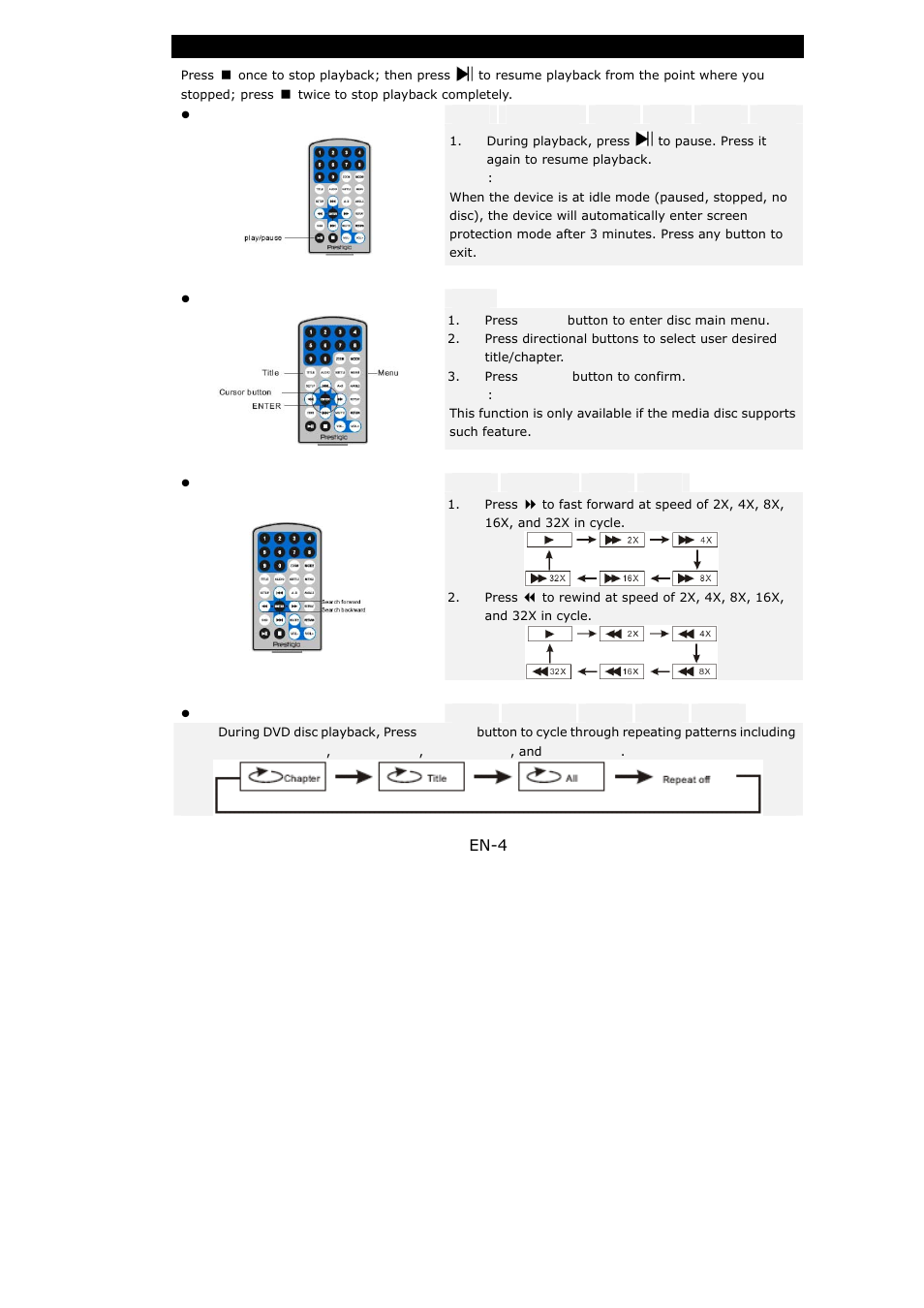 En-4 general video playback opeartions | PRESTIGIO 590 User Manual | Page 4 / 10