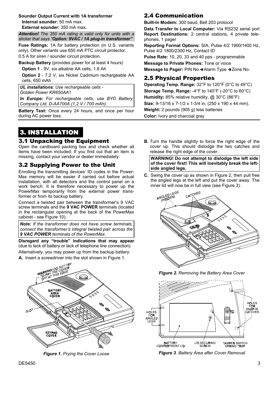 PowerMax DE5450 User Manual | Page 3 / 16
