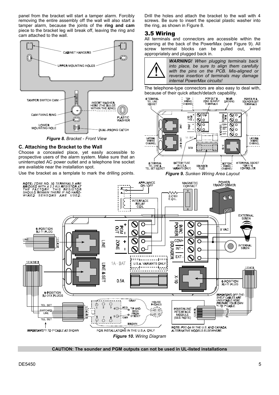 5 wiring | PowerMax DE5450 User Manual | Page 5 / 16