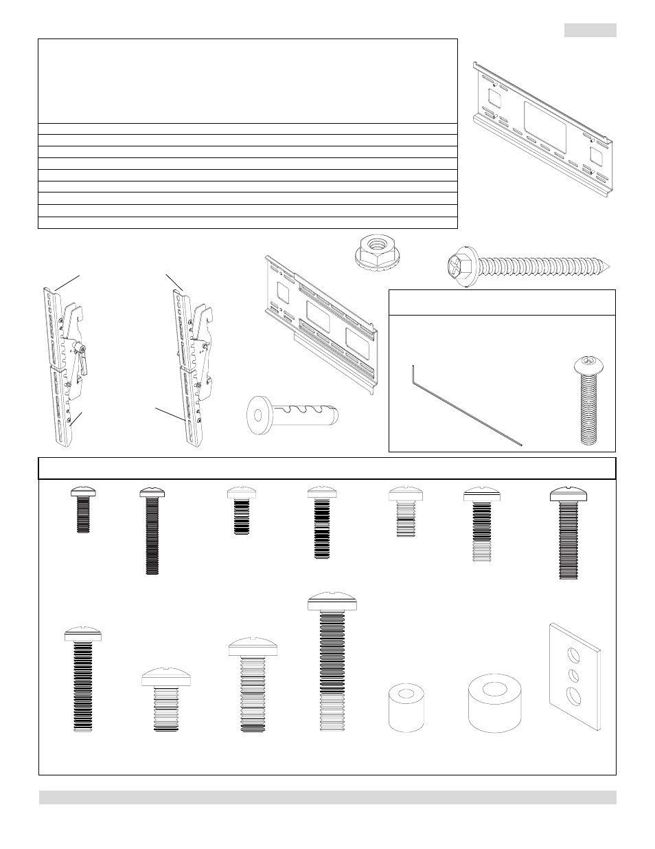Lista de las partes, Hh dd aa, Gg opción de seguridad | Ee ii ff, Cc bb, Fijadores para el soporte de adaptación | Peerless Industries OneMount RTONE User Manual | Page 14 / 33