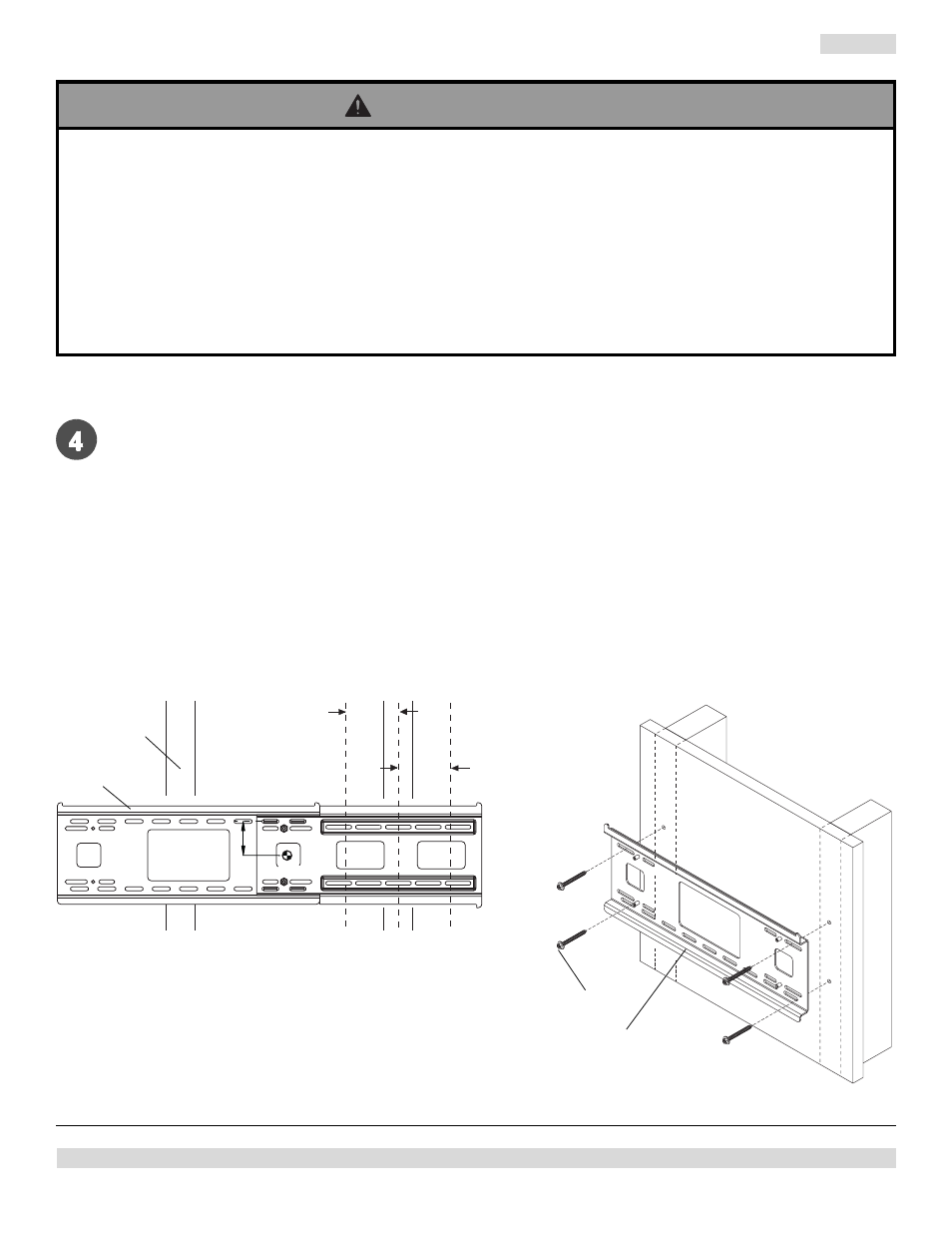 Advertencia, Instalación a dos montantes en pared de madera, Fig. 4.1 | Fig. 4.2 | Peerless Industries OneMount RTONE User Manual | Page 19 / 33