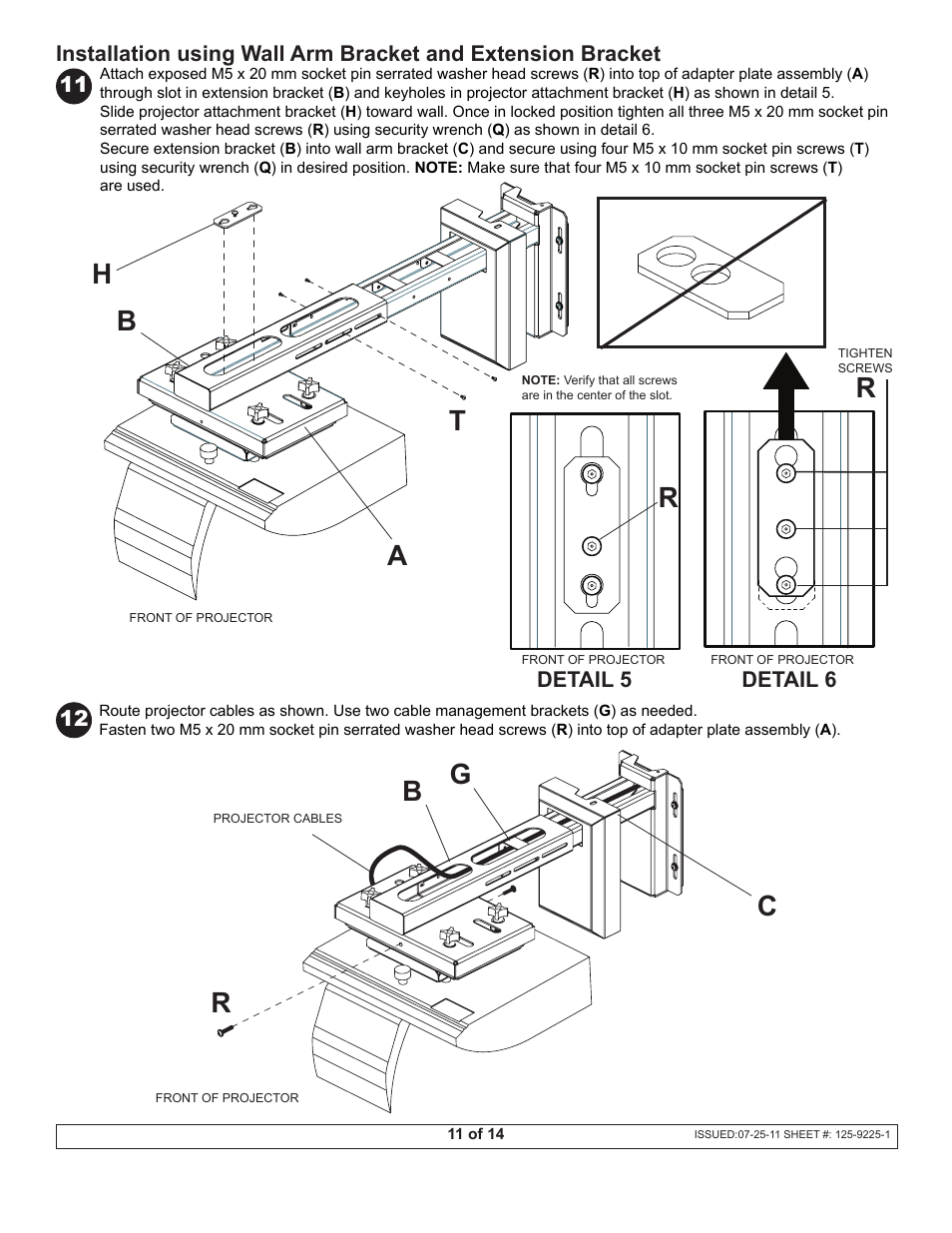Gb c, Bh a r r | Peerless Industries Peerless-Av Dukane Projector Short Throw Wall Arm UST-WallArm3 User Manual | Page 11 / 14