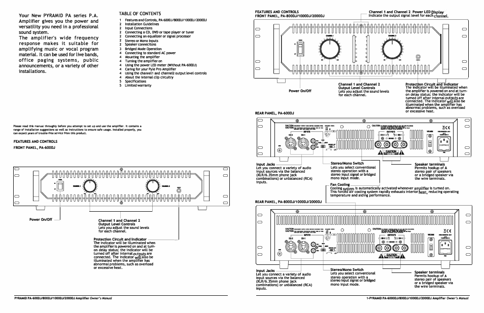 Pyramid Technologies PA-1000DJ User Manual | Page 2 / 4