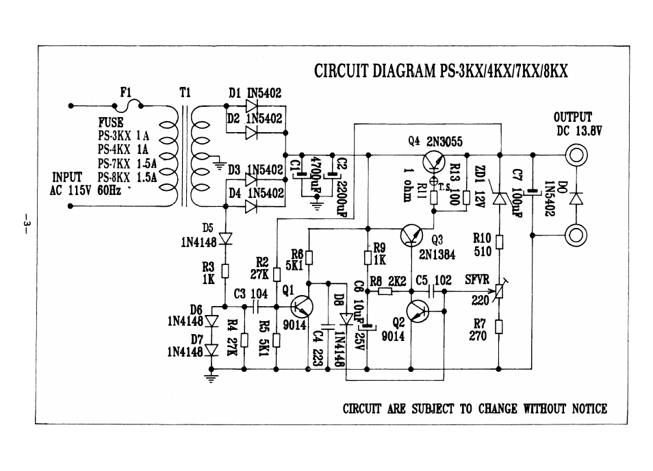 Circuit diagram ps·3kx/4kx/7kx/8kx | Pyramid Technologies PX-7KX User Manual | Page 3 / 4