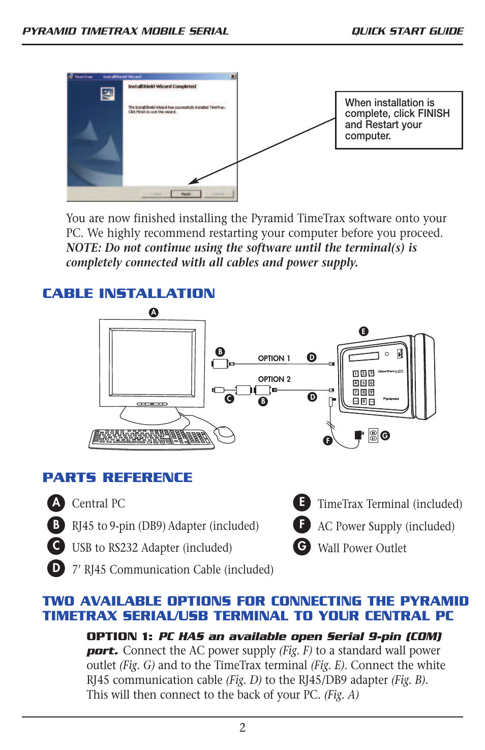 Cable installation parts reference | Pyramid Technologies TimeTrax Mobile User Manual | Page 4 / 8