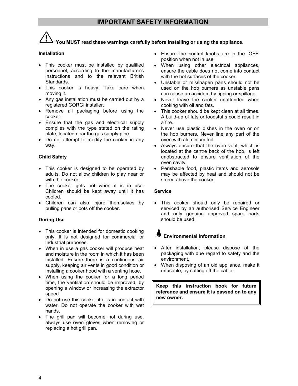 Important safety information | Prolific Tech EFG 502 User Manual | Page 4 / 20