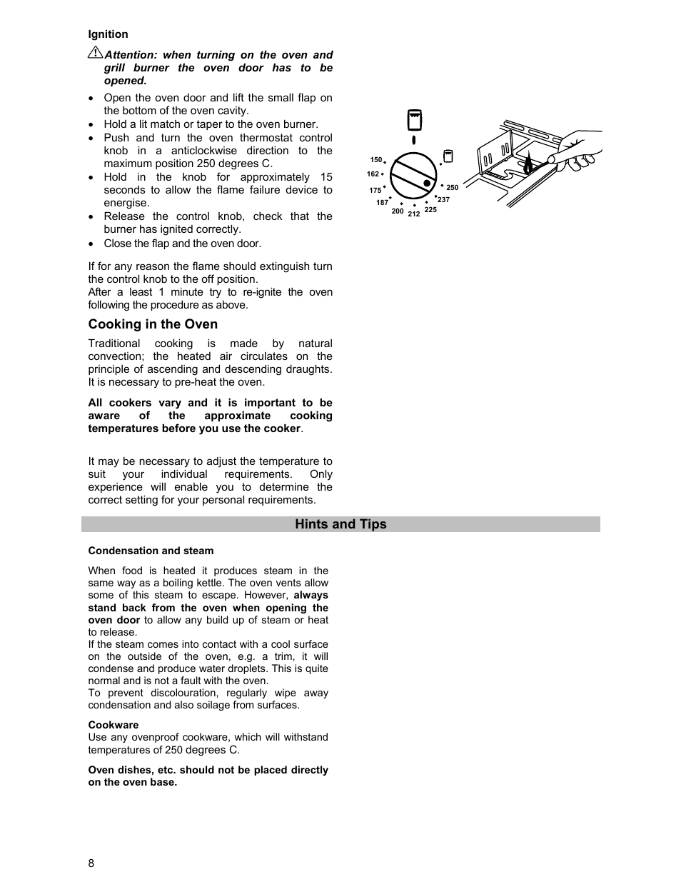 Cooking in the oven, Hints and tips | Prolific Tech EFG 502 User Manual | Page 8 / 20